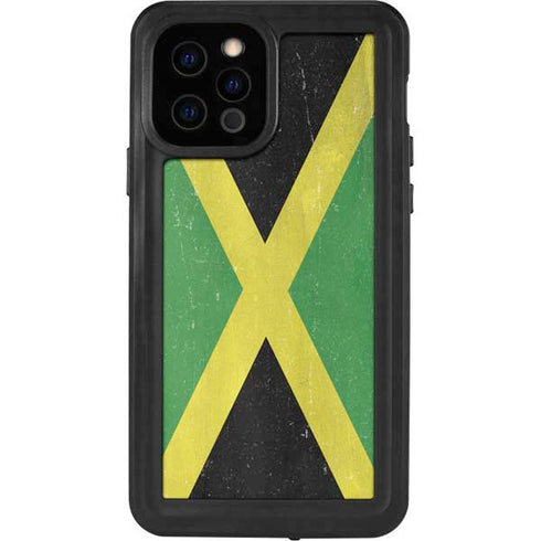 Jamaica Flag Distressed iPhone 12 Pro Waterproof Case